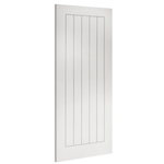 Deanta Ely white primed FD60 fire door, angled view