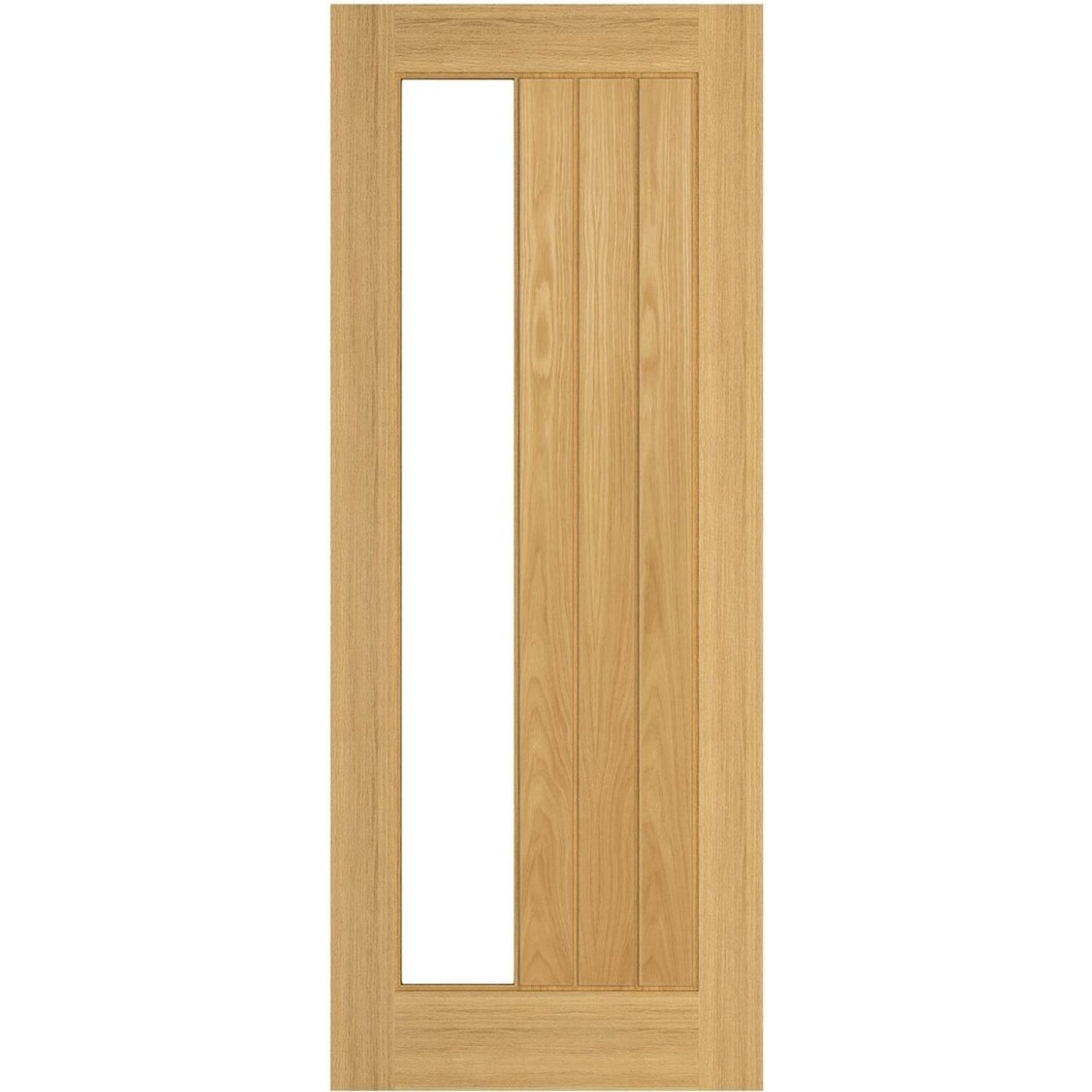 Ely Prefinished Oak 1SL Glazed FD30 Fire Door - Main Product Image