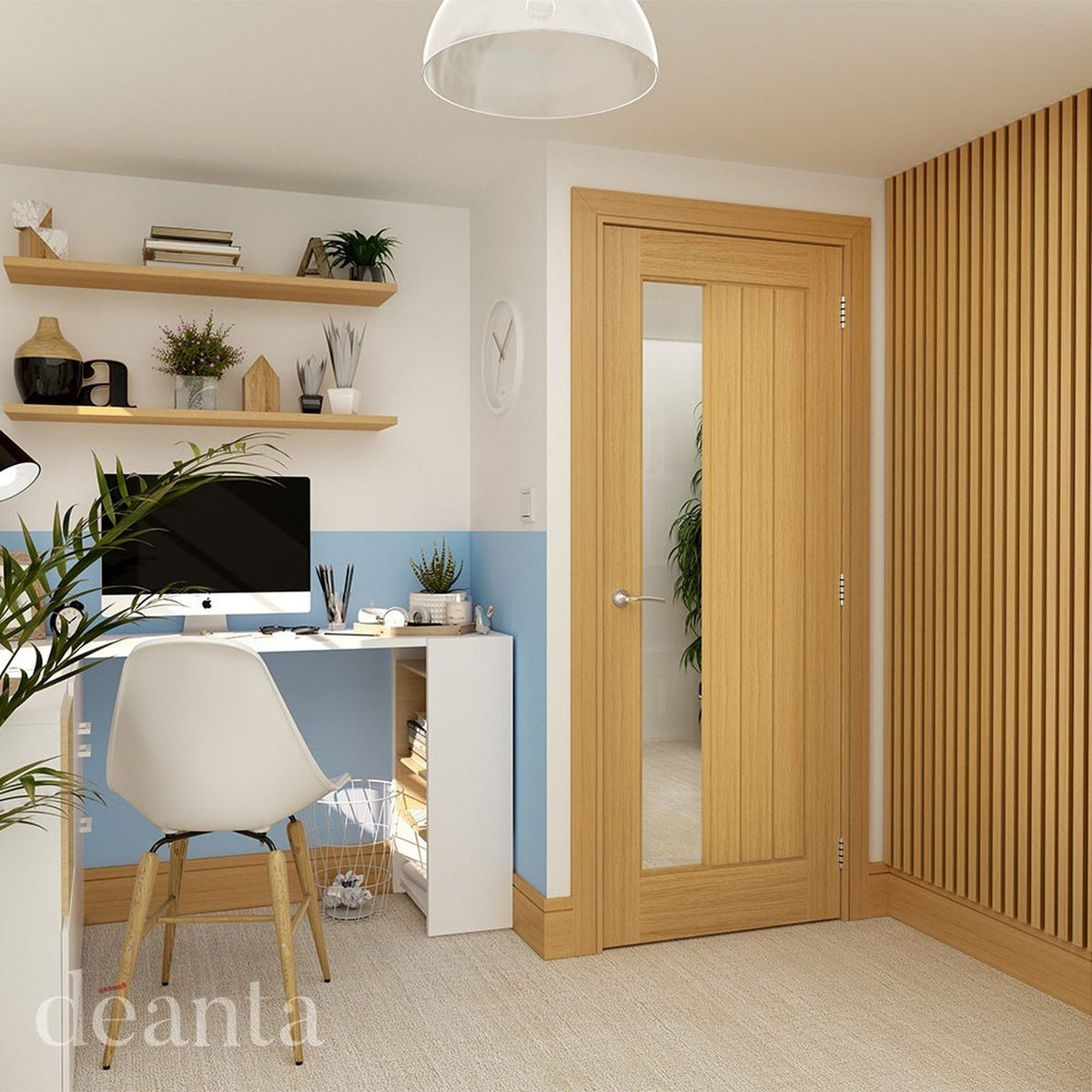 Ely Prefinished Oak 1SL Glazed Internal Door - Lifestyle Image 2