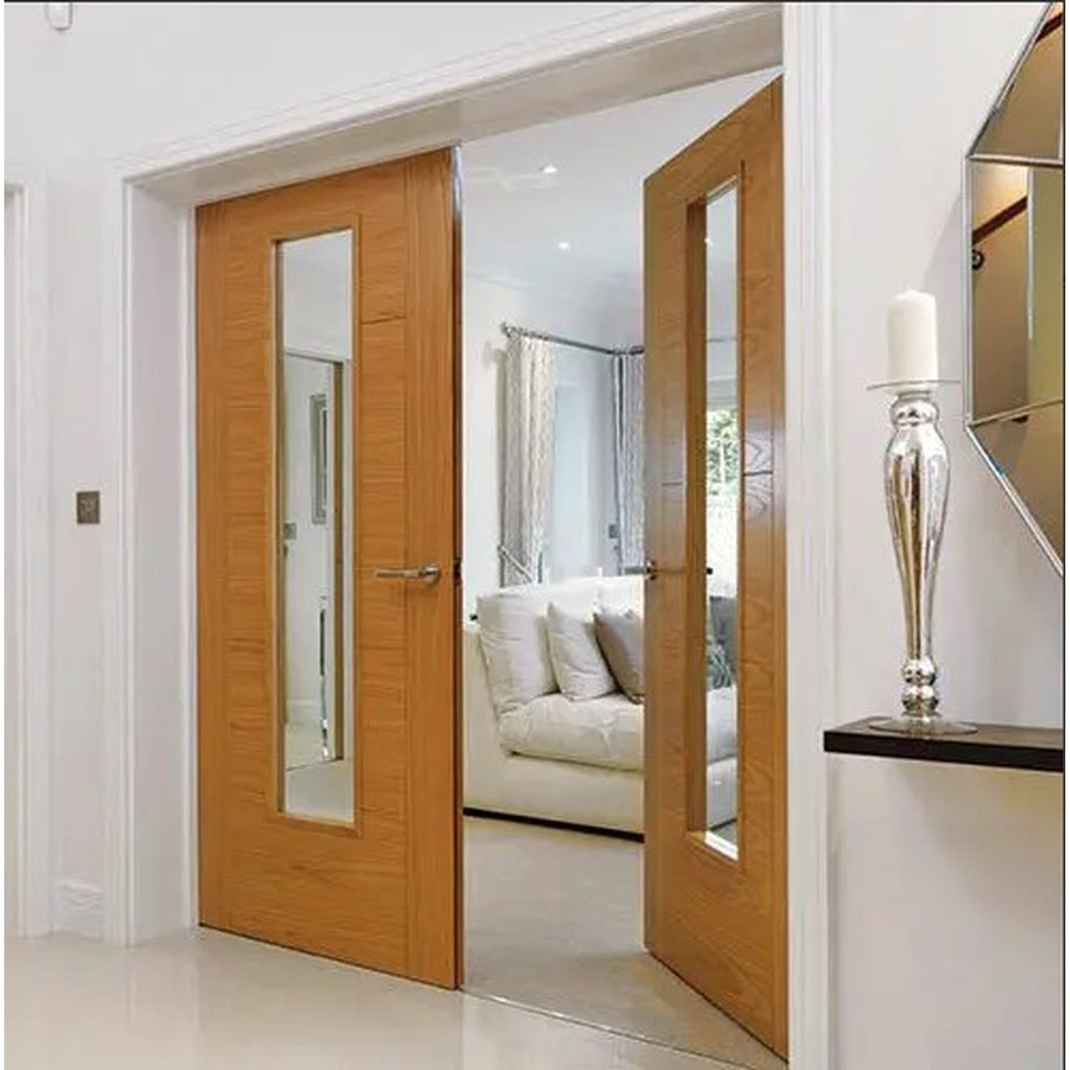 Emral Prefinished Oak Glazed Internal Door - Lifestyle Image 1