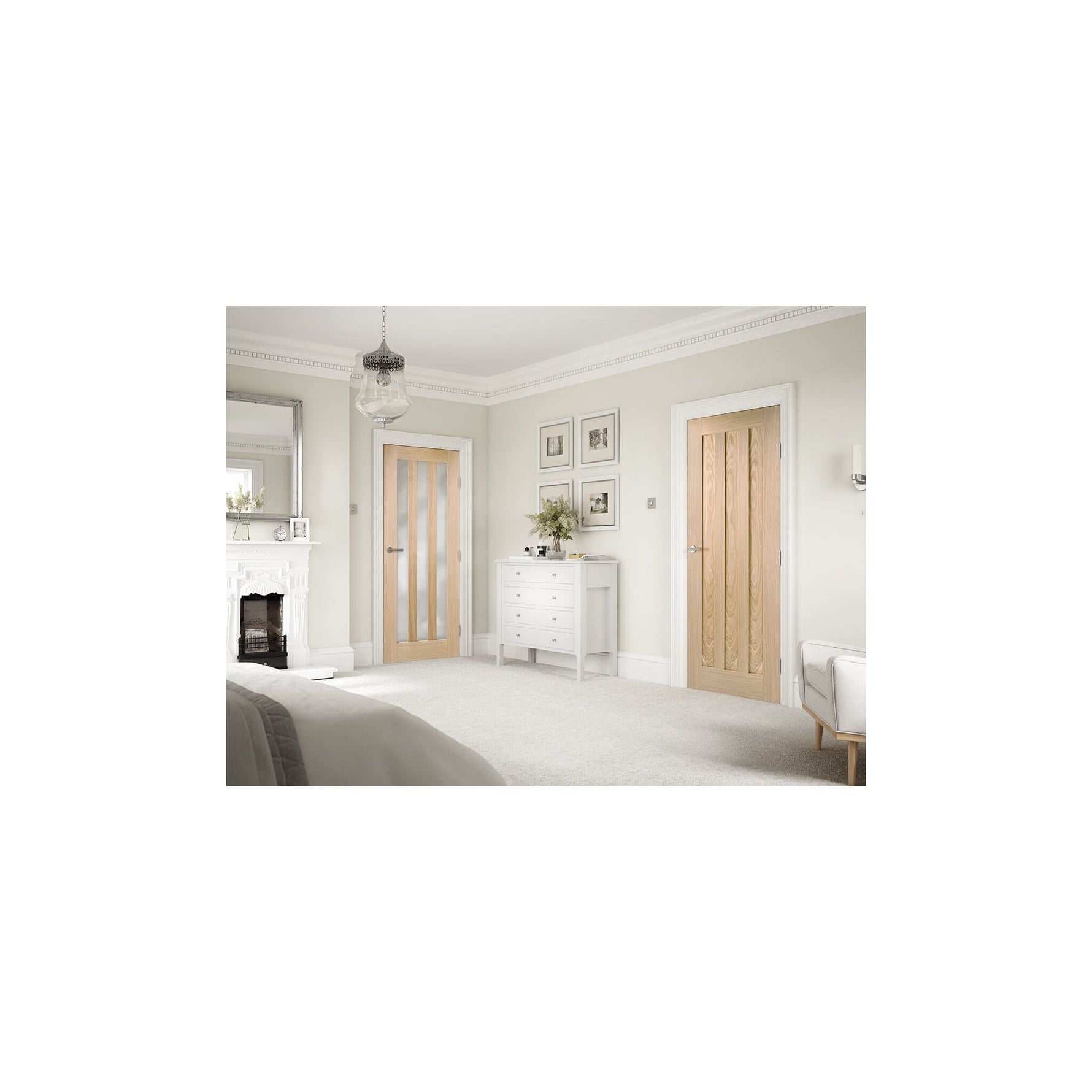 Engineered Oak Idaho 3 Panel Door - Main Product Image