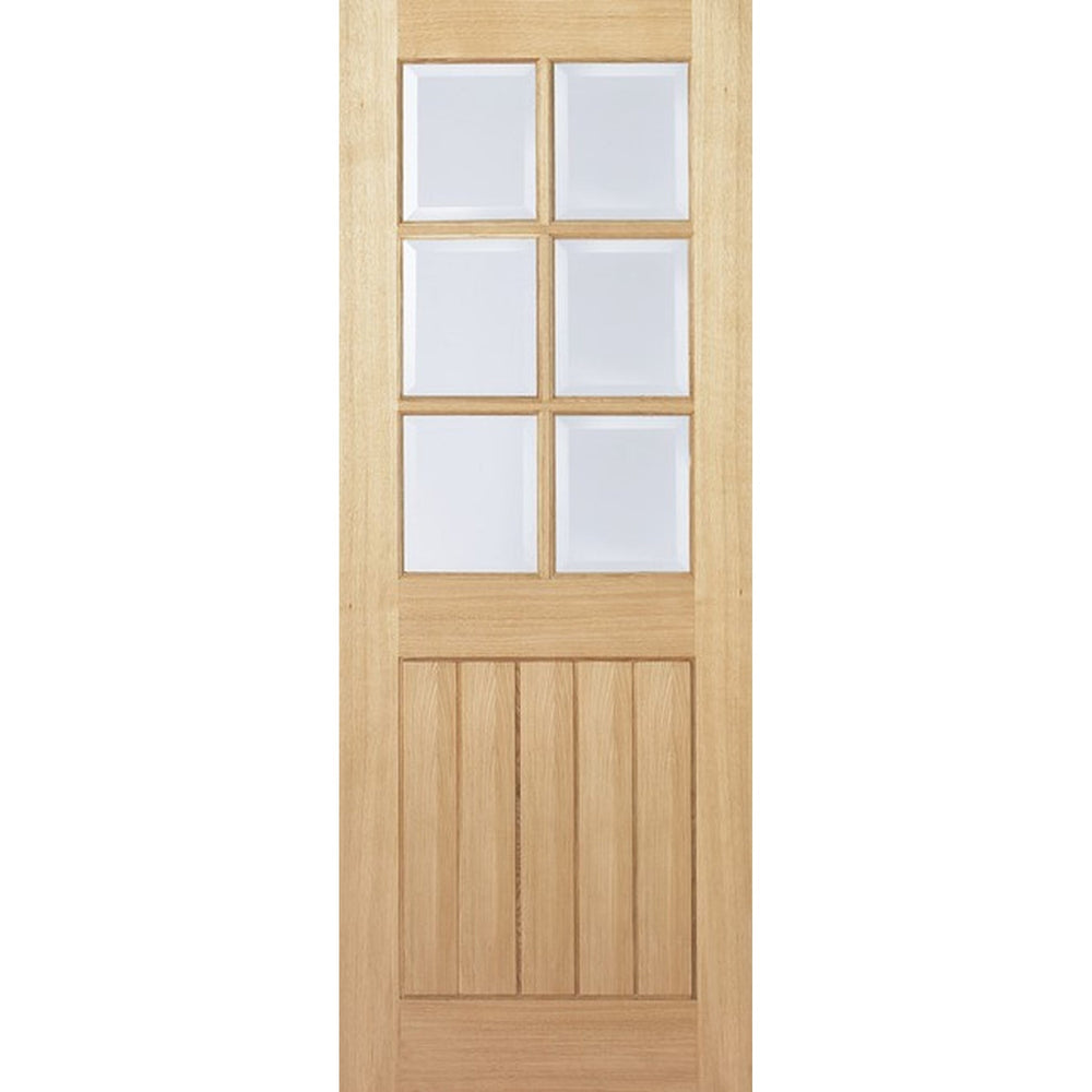 Product engineered oak Mexicano prefinished six-light glazed internal door