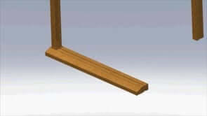 Solid oak external door frame bottom rail detail
