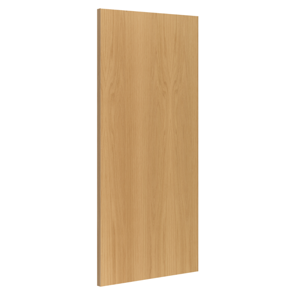 Product flush oak internal door shown angled