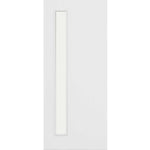 Product flush white primed clear glazed FD30 fire door with narrow vertical glass panel