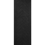 Black Door with chevrons in a studio flat shot with a white background