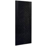 Black wooden panel with a chevron pattern on a white background