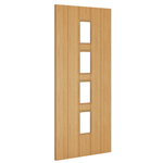 Product oak Galway clear glazed internal door shown angled