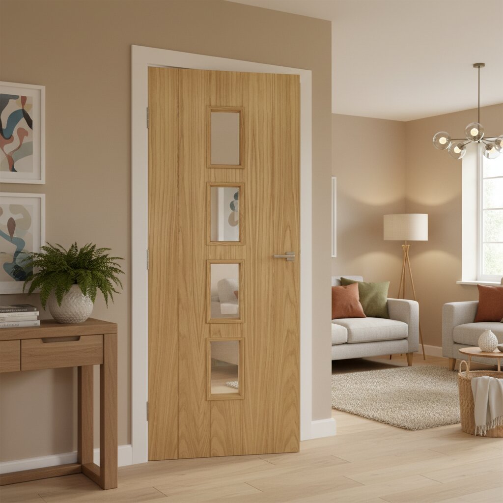 Galway_Vertical_Panel_Glazed_Oak_Door_lifestyle image