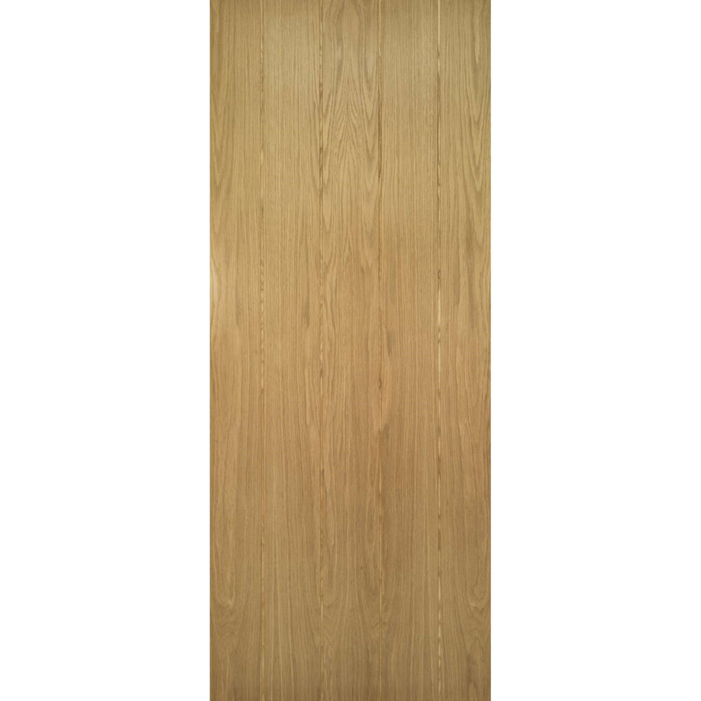 Product Galway vertical panel oak fire door on white background