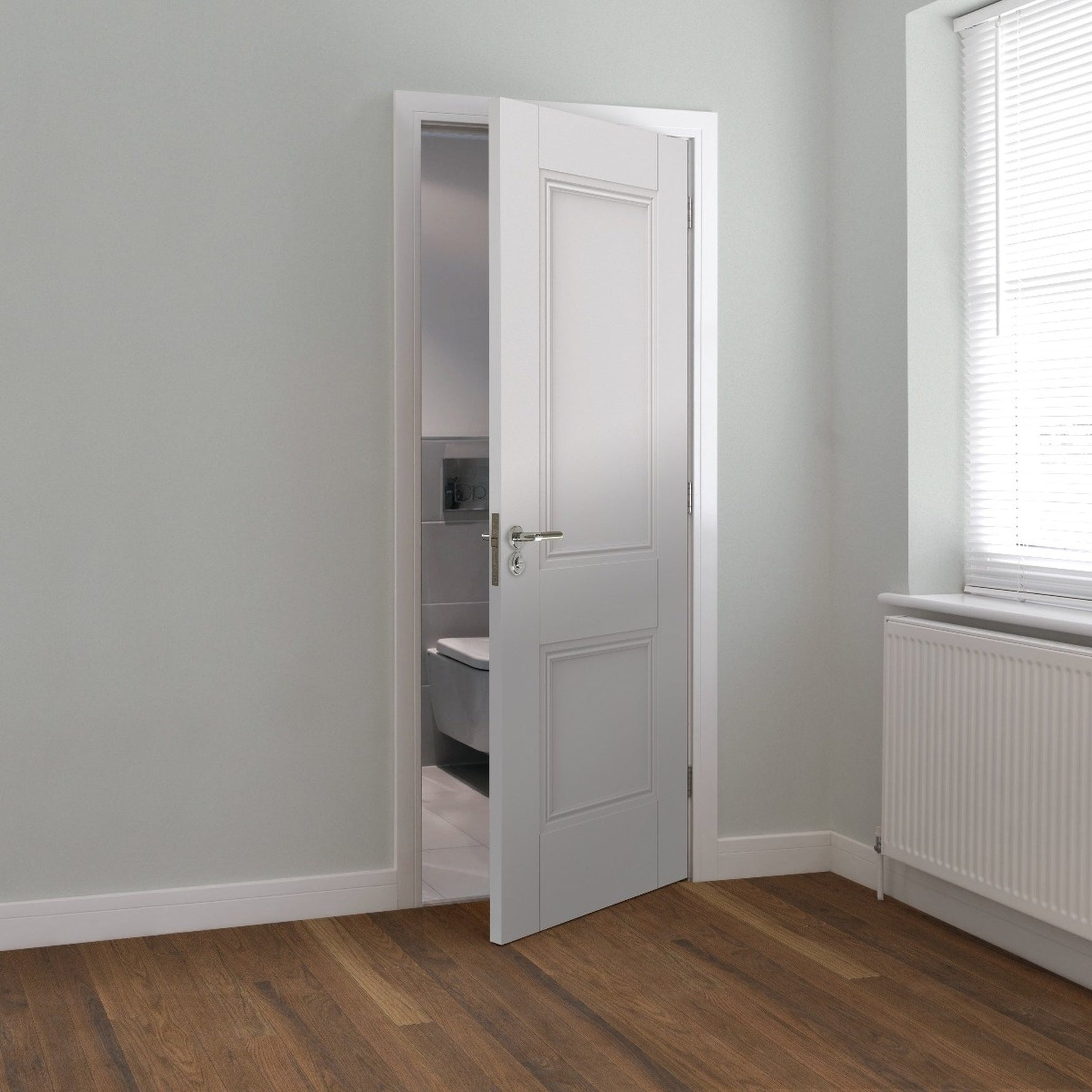 Hardwick White Primed FD30 Fire Door - Lifestyle Image 2