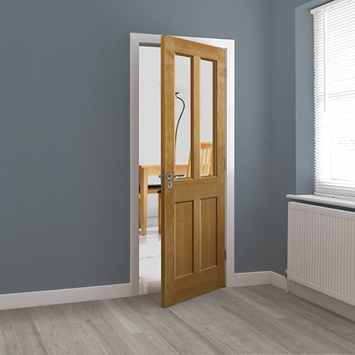 Severn Unfinished Oak Clear Glazed Internal Door