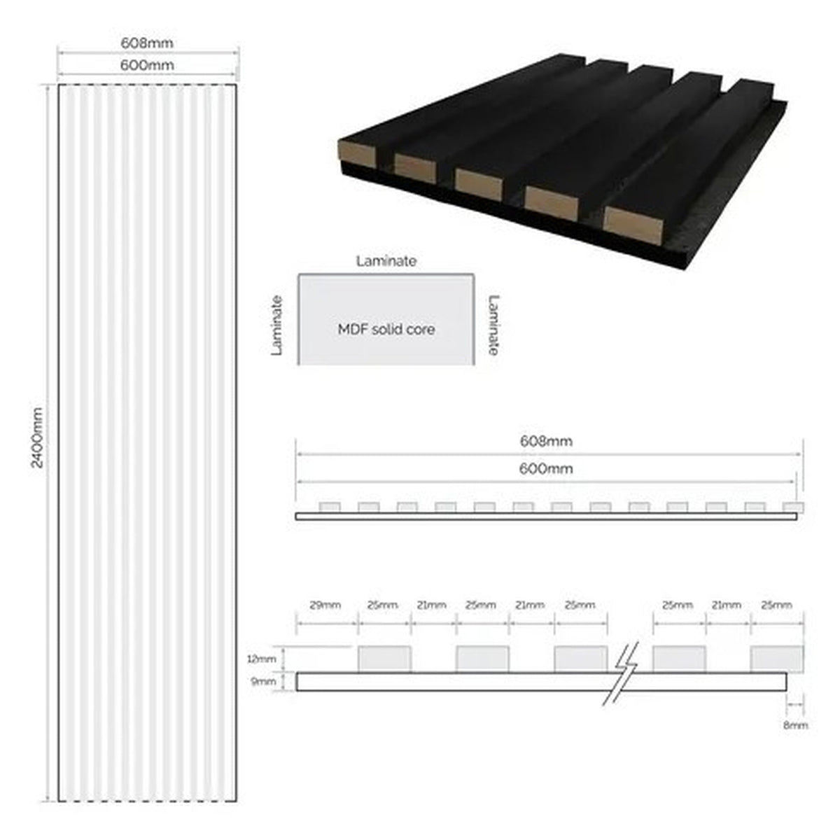 JB Kind Black Laminate Acoustic Wall Panel - Lifestyle Image 4