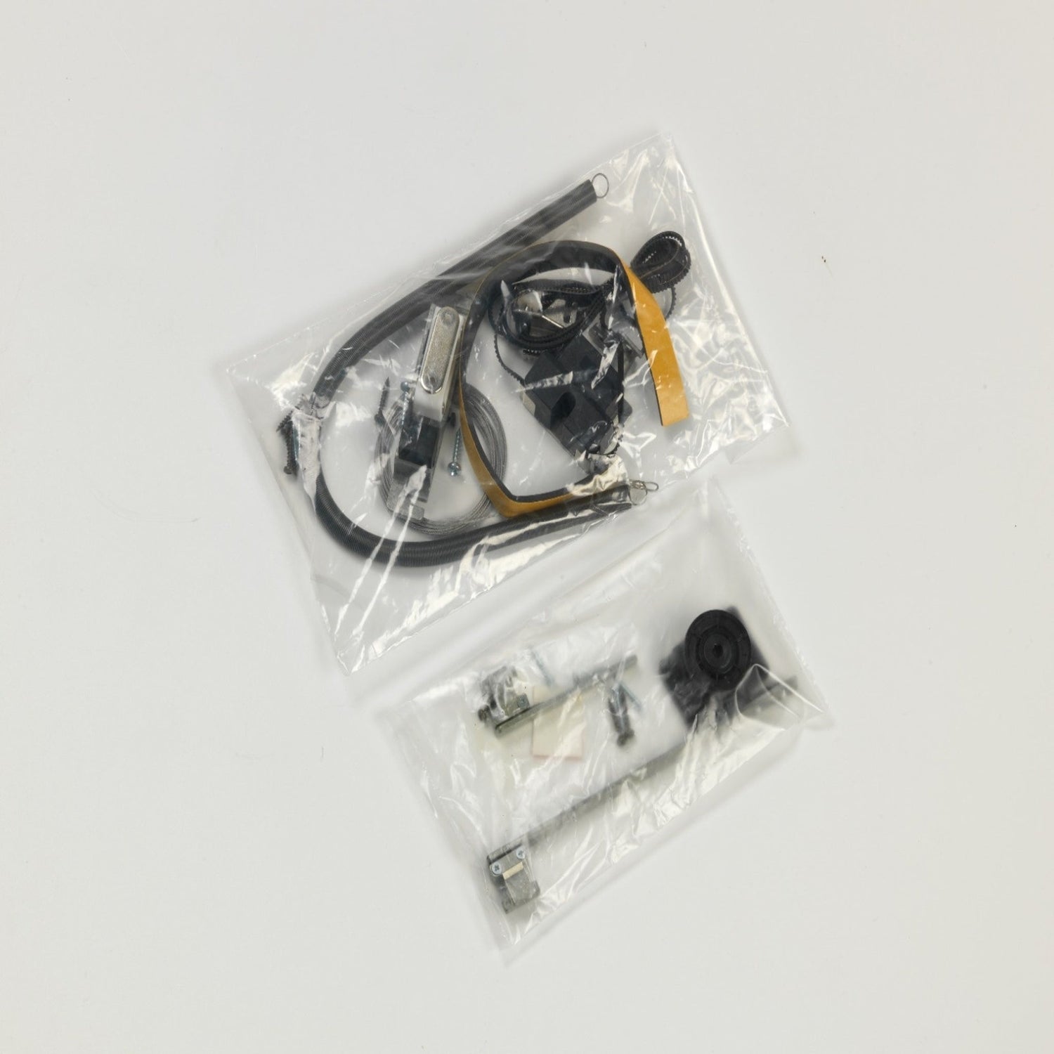 Product double automatic door closer components sealed in clear bags