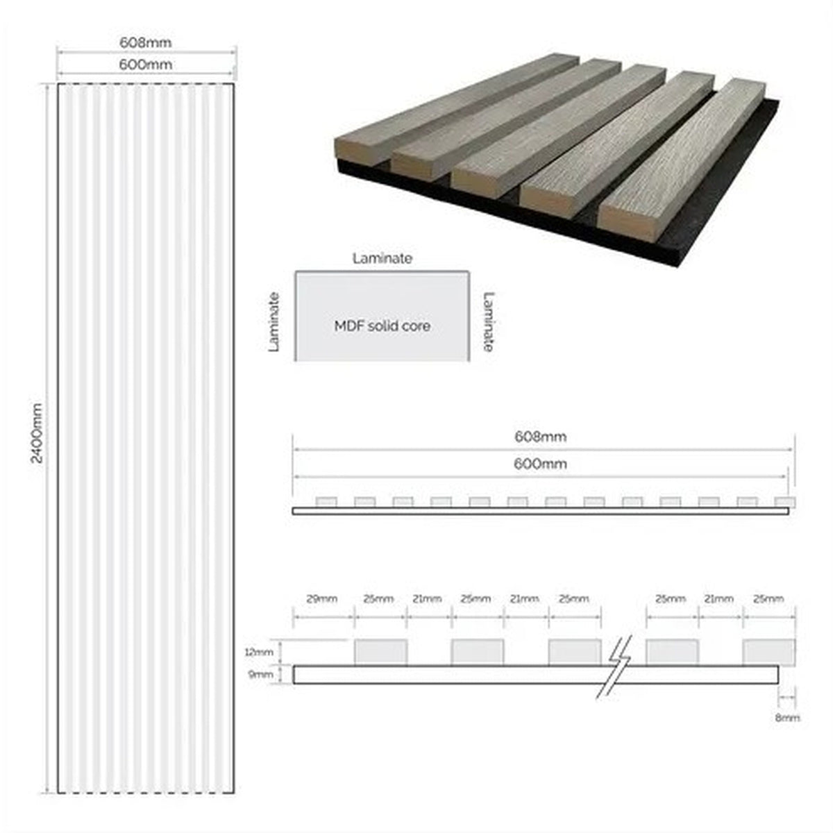 JB Kind Light Grey Laminate Acoustic Wall Panel - Lifestyle Image 4