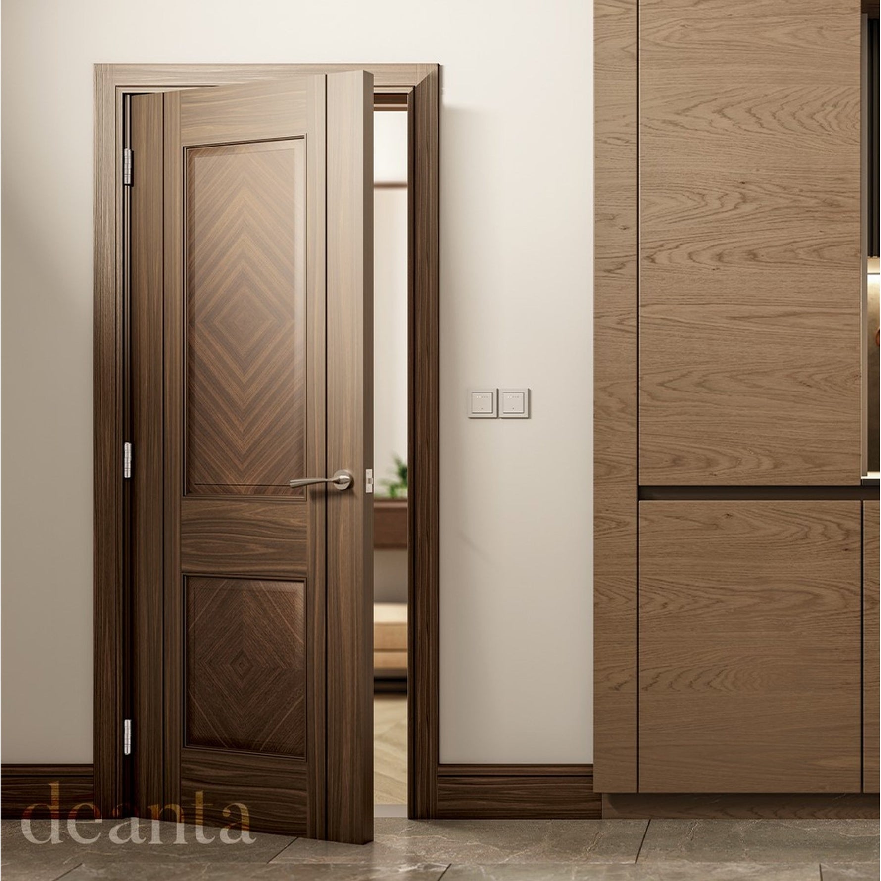Kensington Pre-Finished Walnut Fire Door - Lifestyle Image 3
