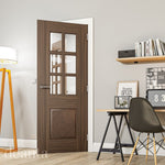 Kensington Prefinished Glazed Walnut Door - Main Product Image