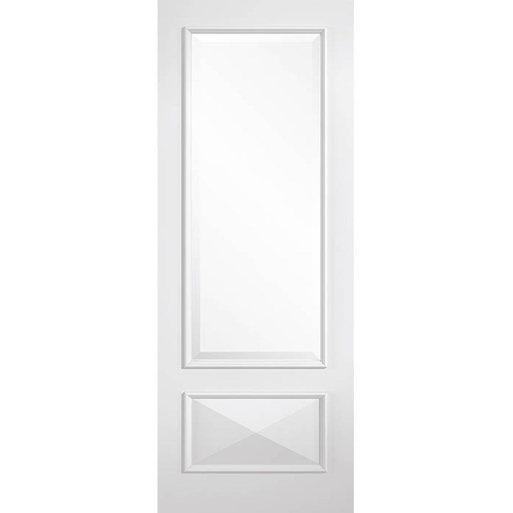 Product Knightsbridge white primed glazed internal door with clear glass panels