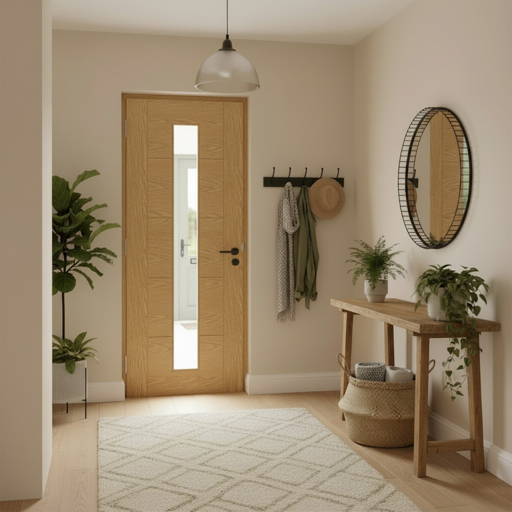 Ladder Glazed Oak Door Lifestyle Image