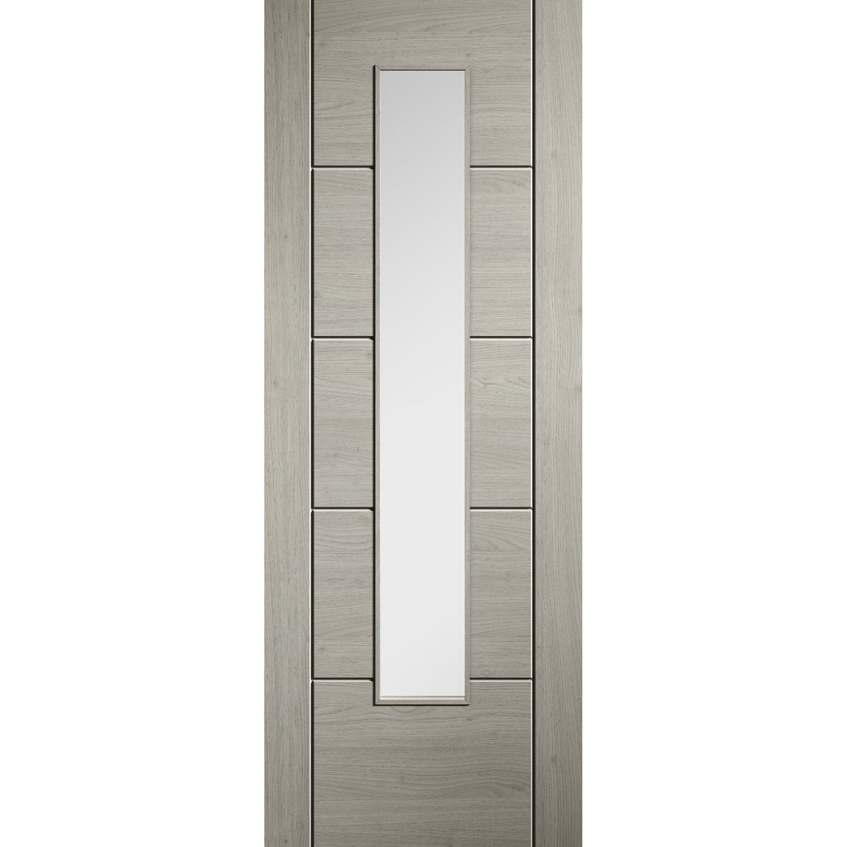Ladder Light Grey Prefinished Laminate Glazed Door - Main Product Image