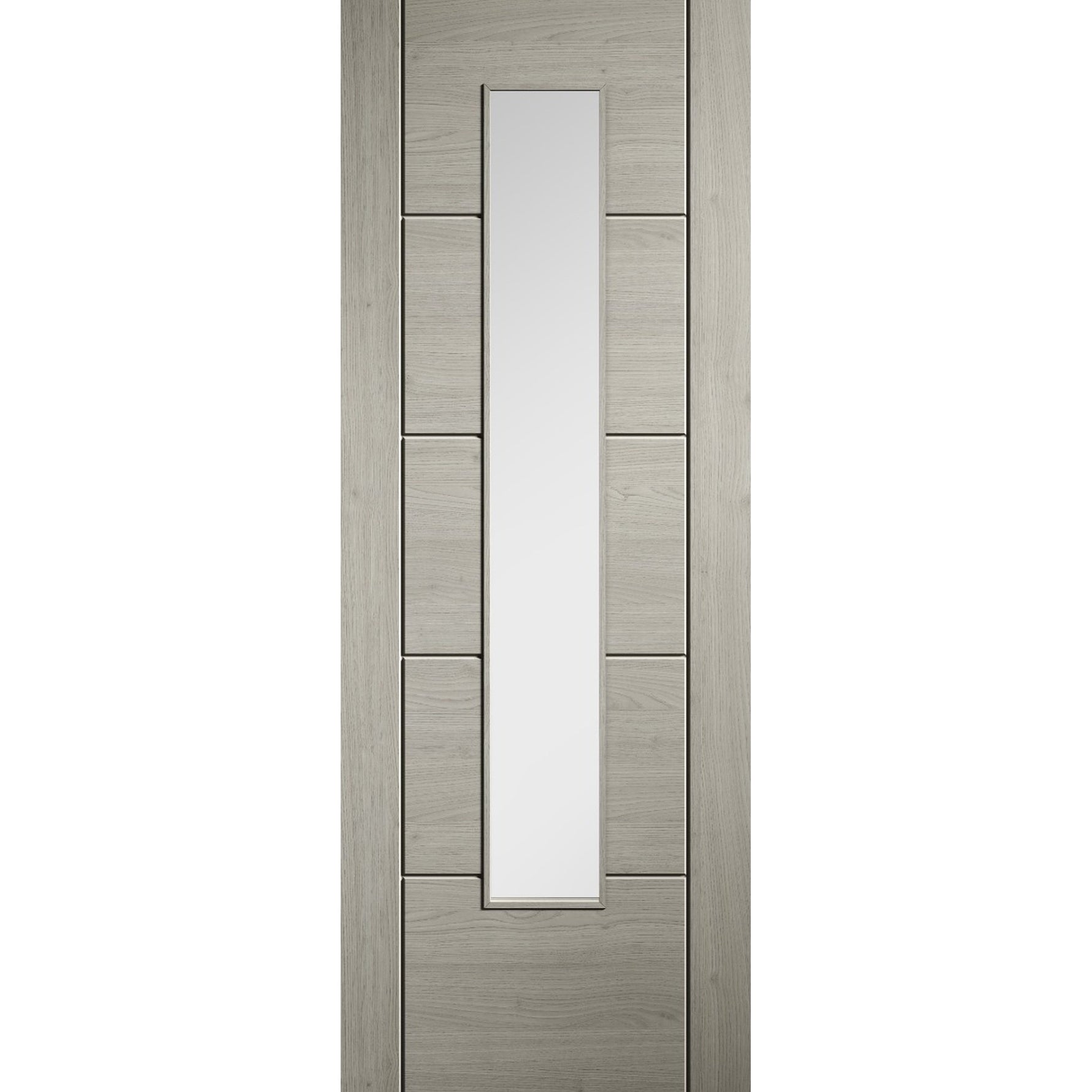 Ladder Light Grey Prefinished Laminate Glazed Door - Main Product Image