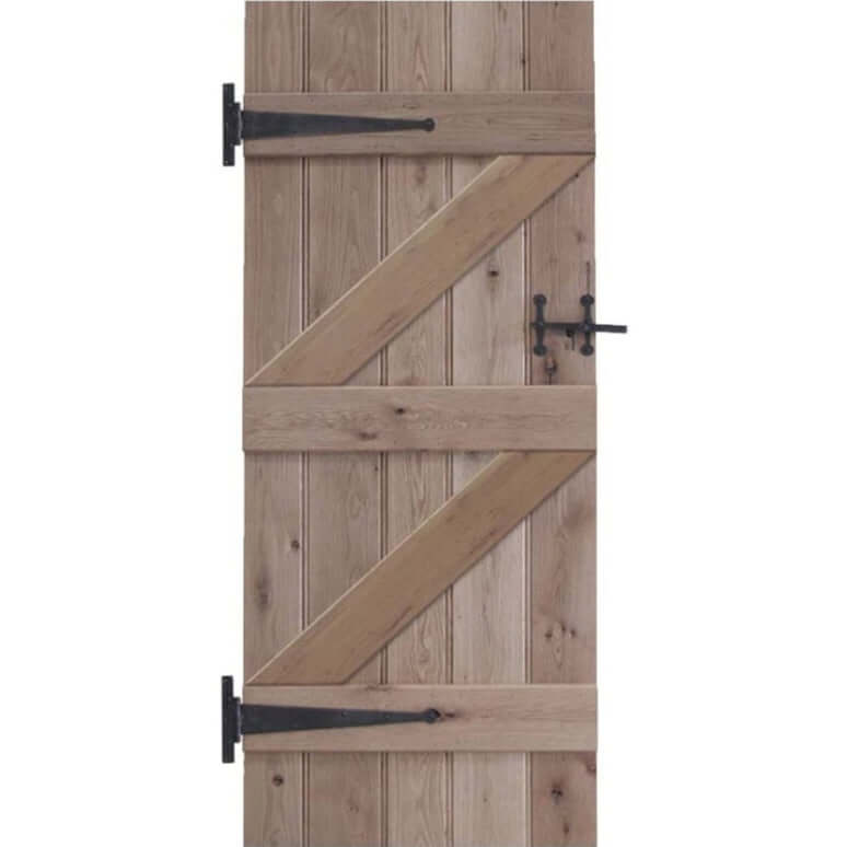Product ledge and braced rustic bead and butt internal door
