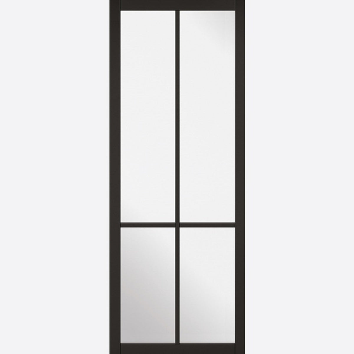 Liberty 4P Prefinished Black Clear Glazed Internal Door - Main Product Image