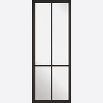 Liberty 4P Prefinished Black Clear Glazed Internal Door - Main Product Image