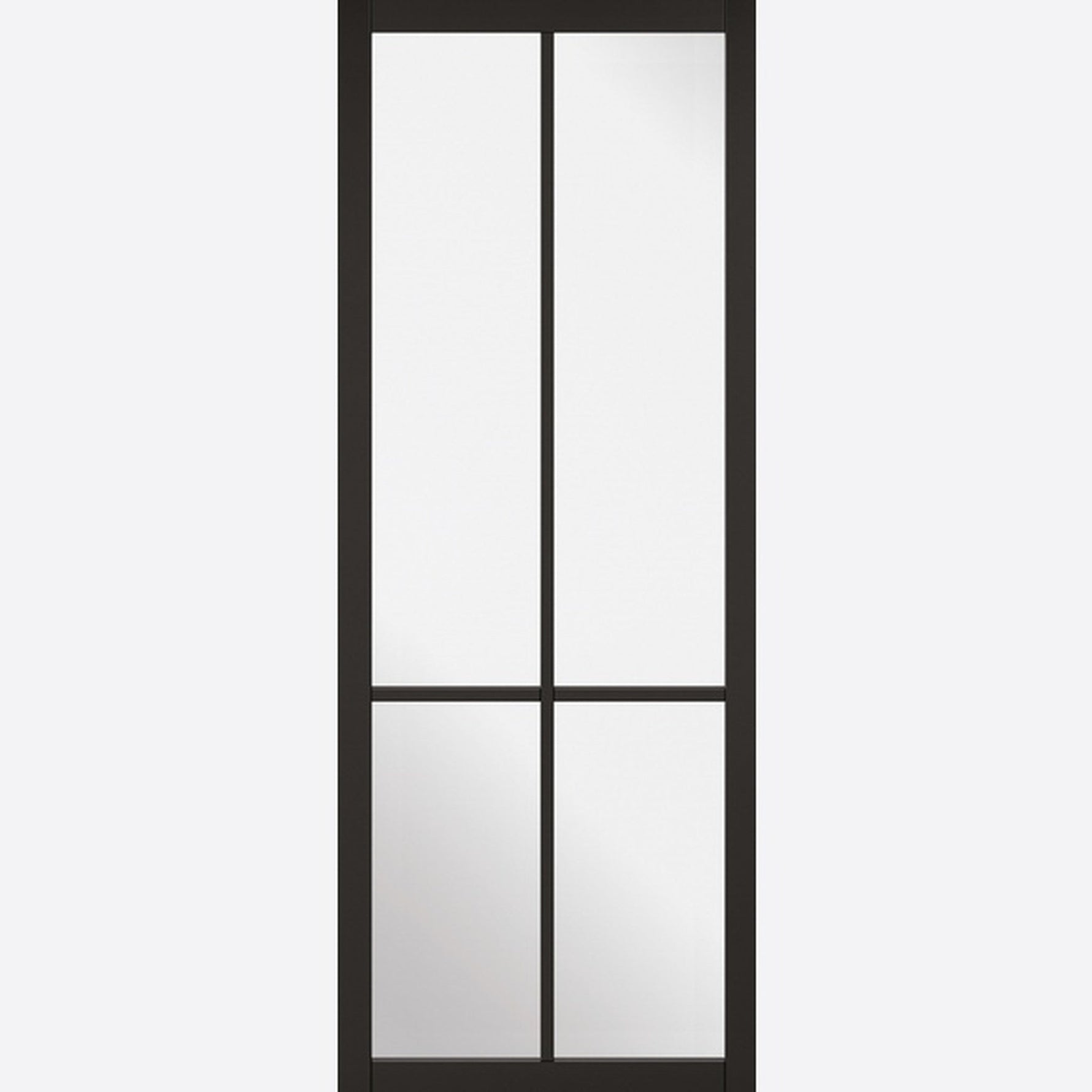 Liberty 4P Prefinished Black Clear Glazed Internal Door - Main Product Image
