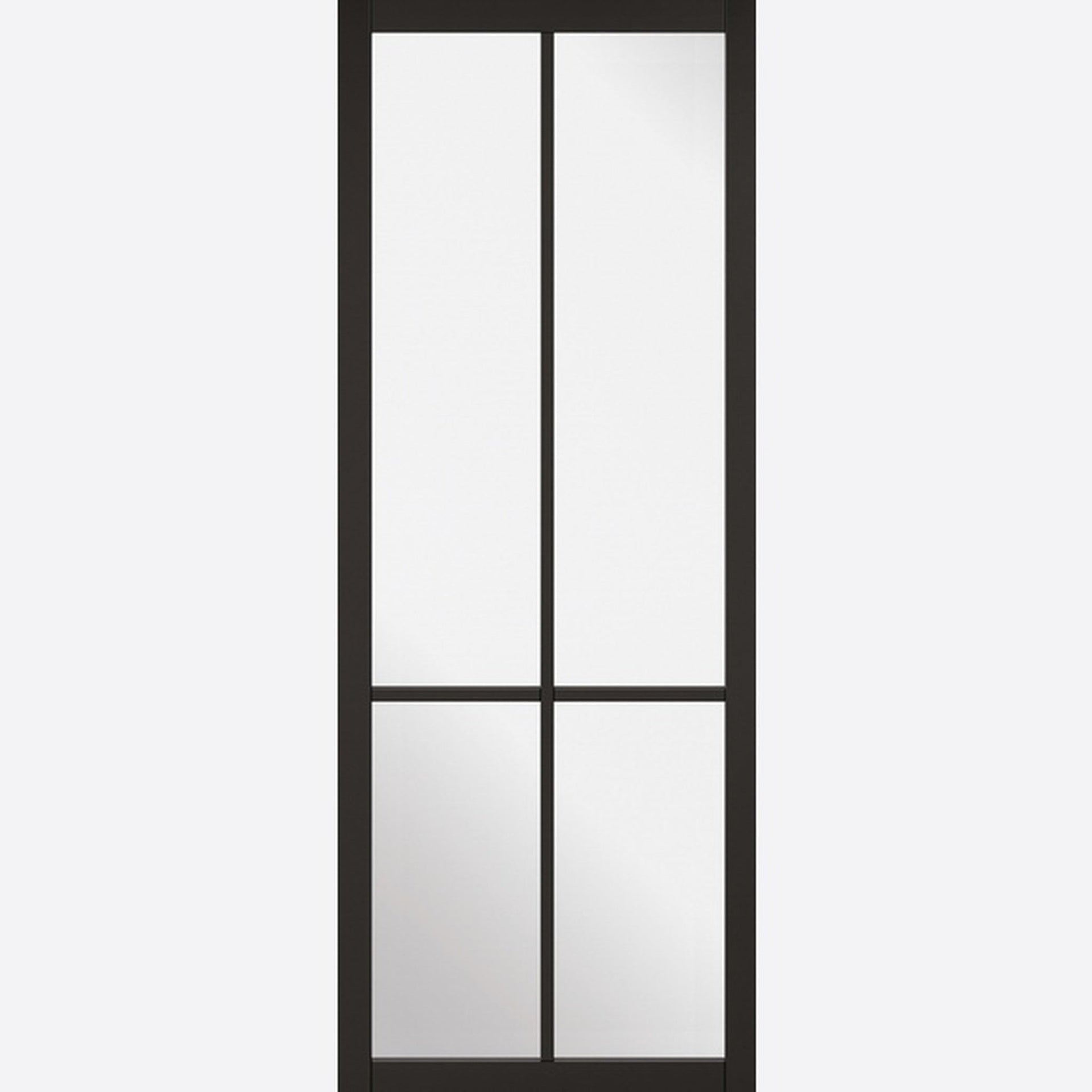 Liberty 4P Prefinished Black Clear Glazed Internal Door - Main Product Image