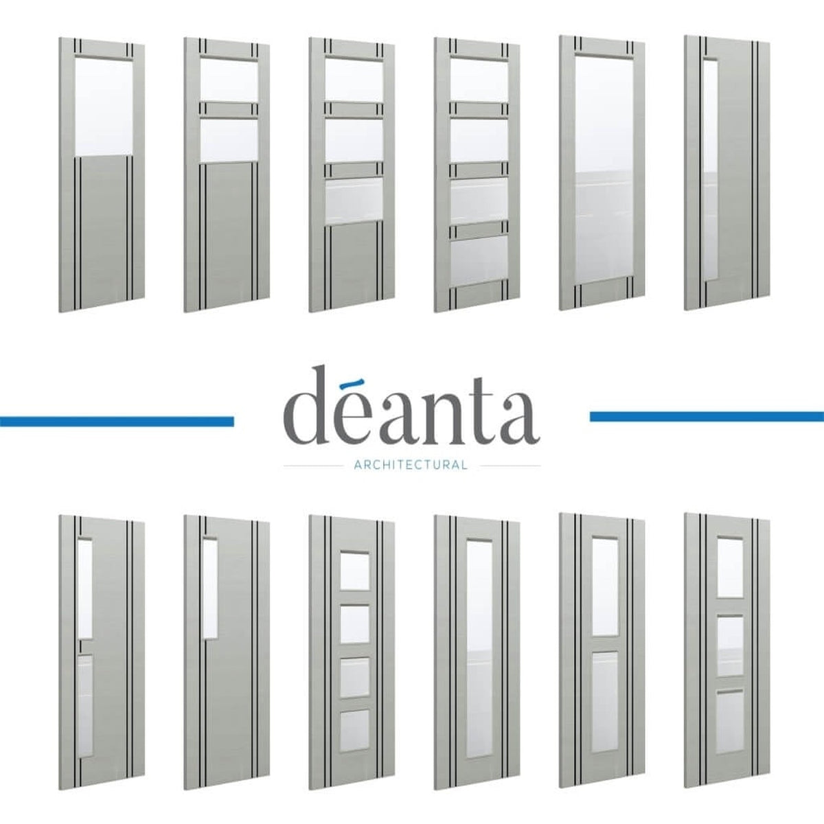Light Grey Flush Vertical Inlay Prefinished Internal FD30 Fire Door - Lifestyle Image 2