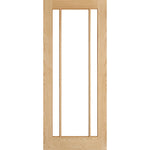 Product Lincoln prefinished oak three-light glazed internal door, front view