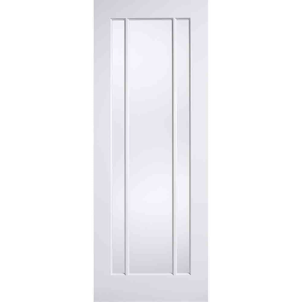 Product Lincoln three-panel glazed white primed internal door
