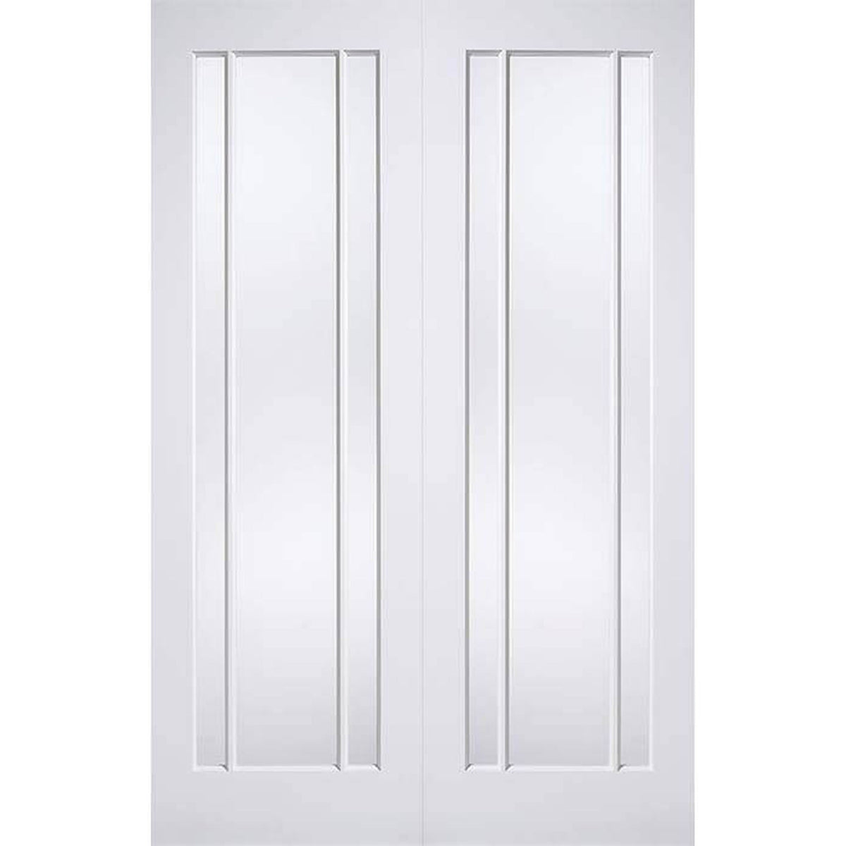 Lincoln White Primed Clear Glazed Internal Door Pair - Main Product Image