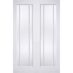 Lincoln White Primed Clear Glazed Internal Door Pair - Main Product Image