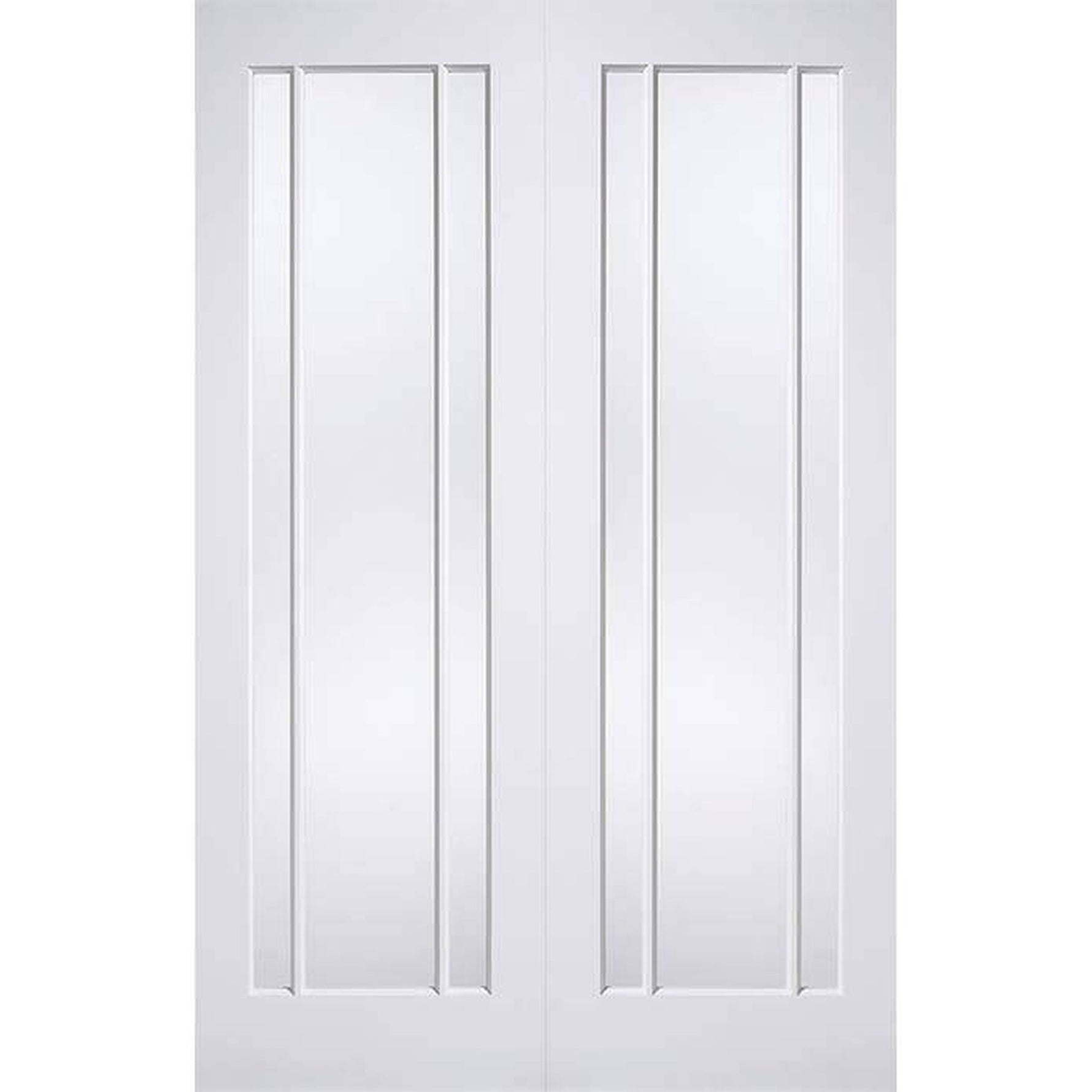 Lincoln White Primed Clear Glazed Internal Door Pair - Main Product Image