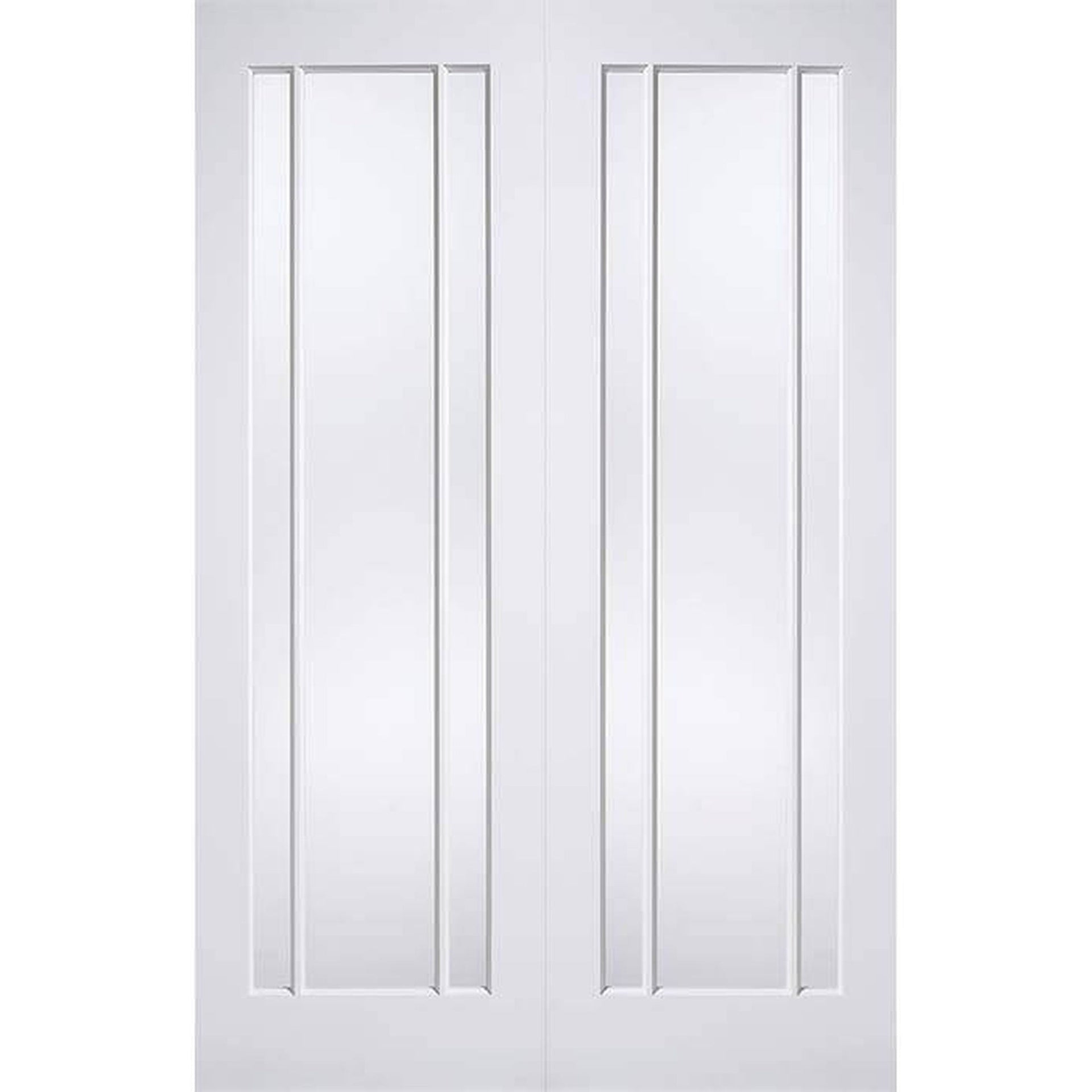 Lincoln White Primed Clear Glazed Internal Door Pair - Main Product Image