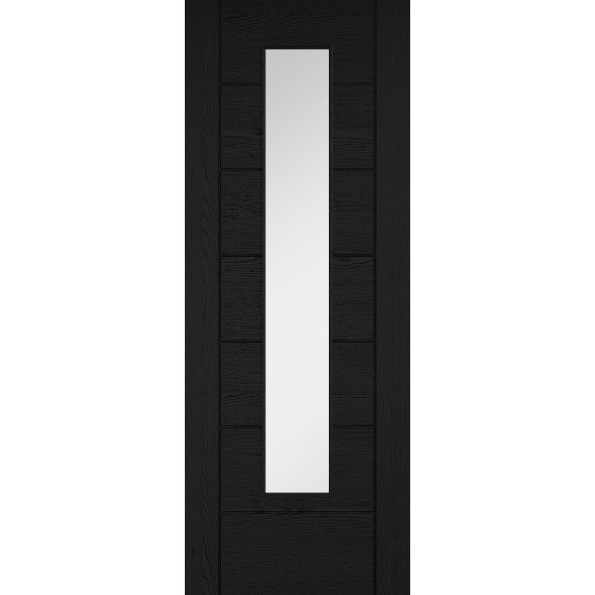 Linear Black Prefinished Laminate 7 Panel Glazed Door - Main Product Image