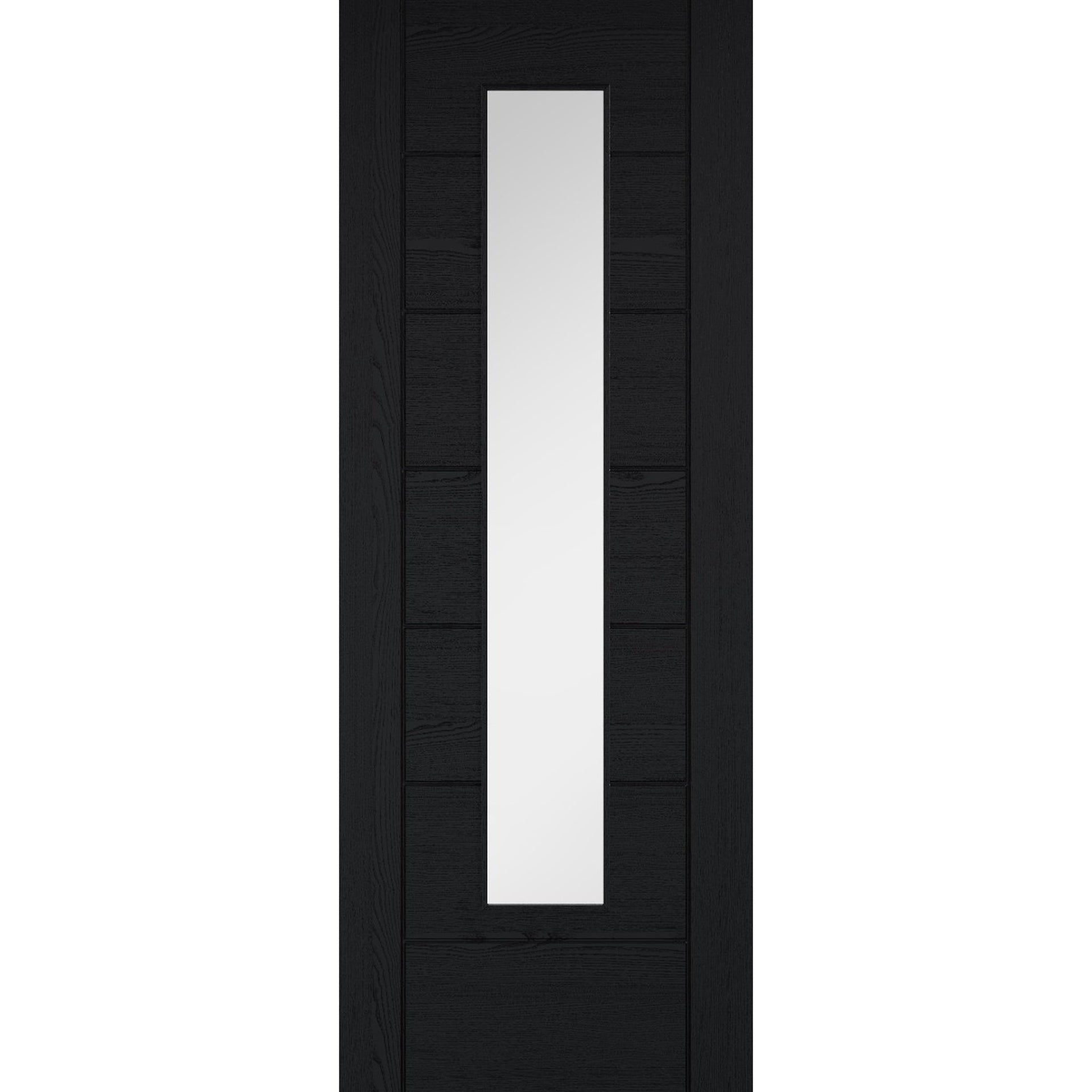 Linear Black Prefinished Laminate 7 Panel Glazed Door - Main Product Image