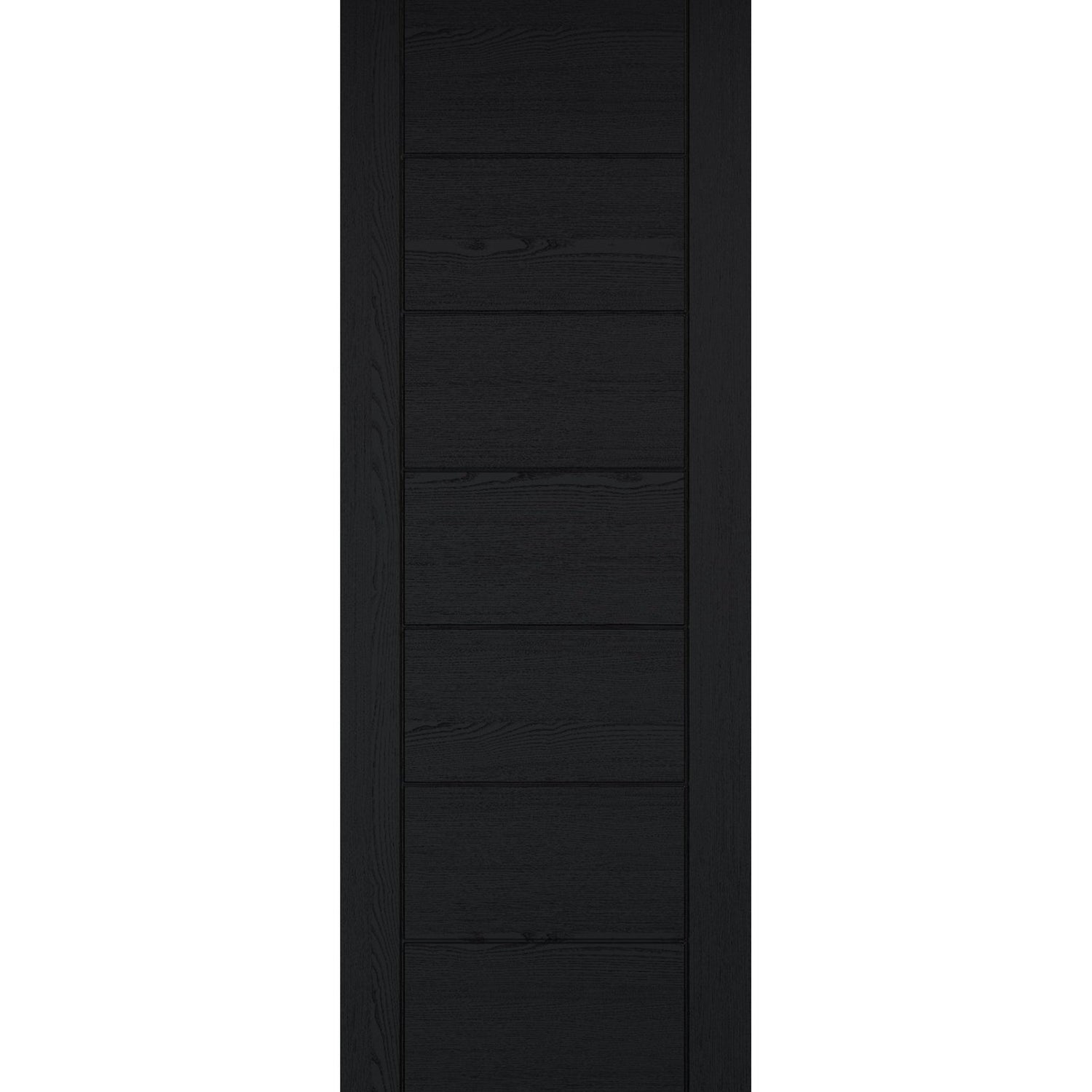 Linear Black Prefinished Laminate 7 Panel Internal Door - Main Product Image