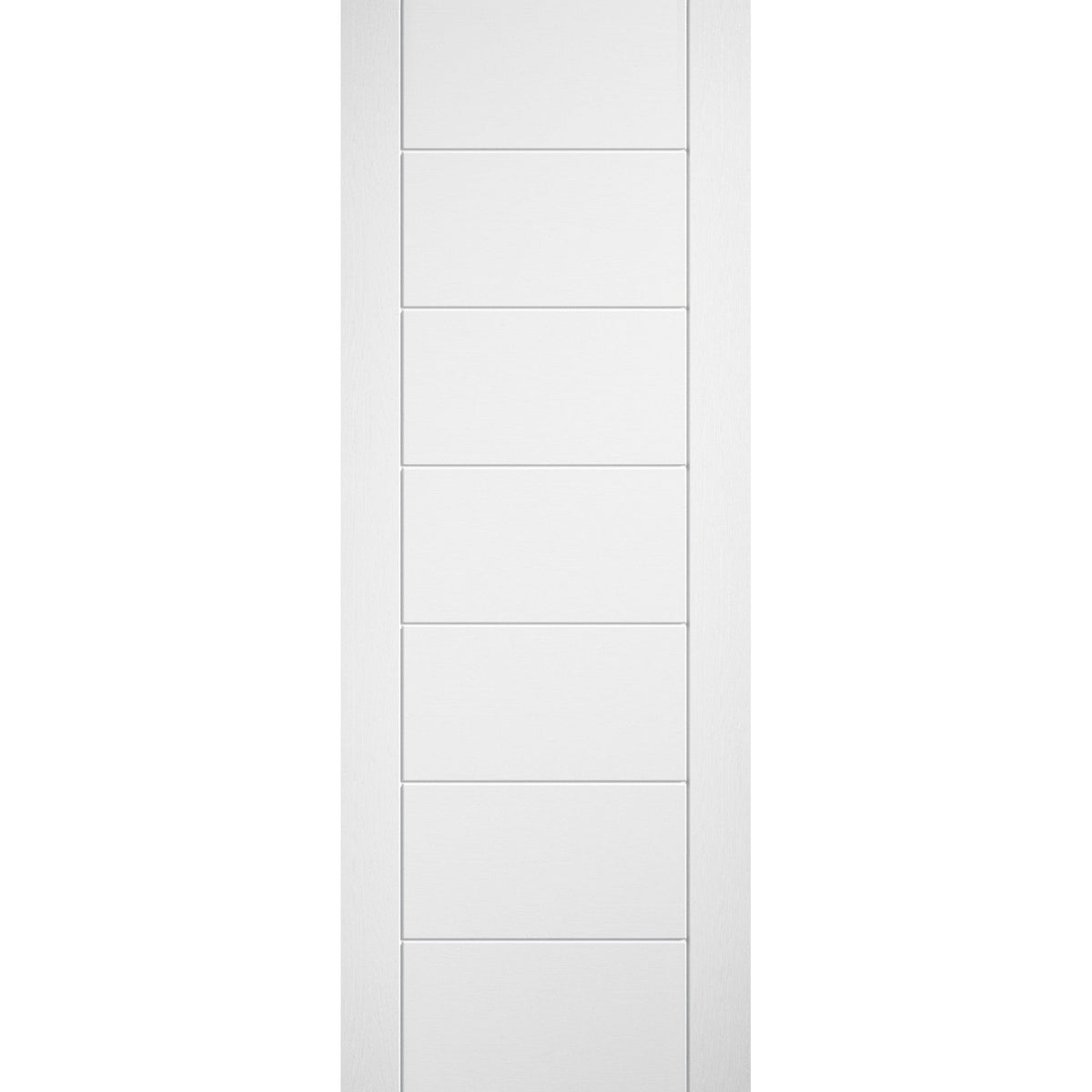 Linear White Prefinished Laminate 7 Panel Internal Door - Main Product Image