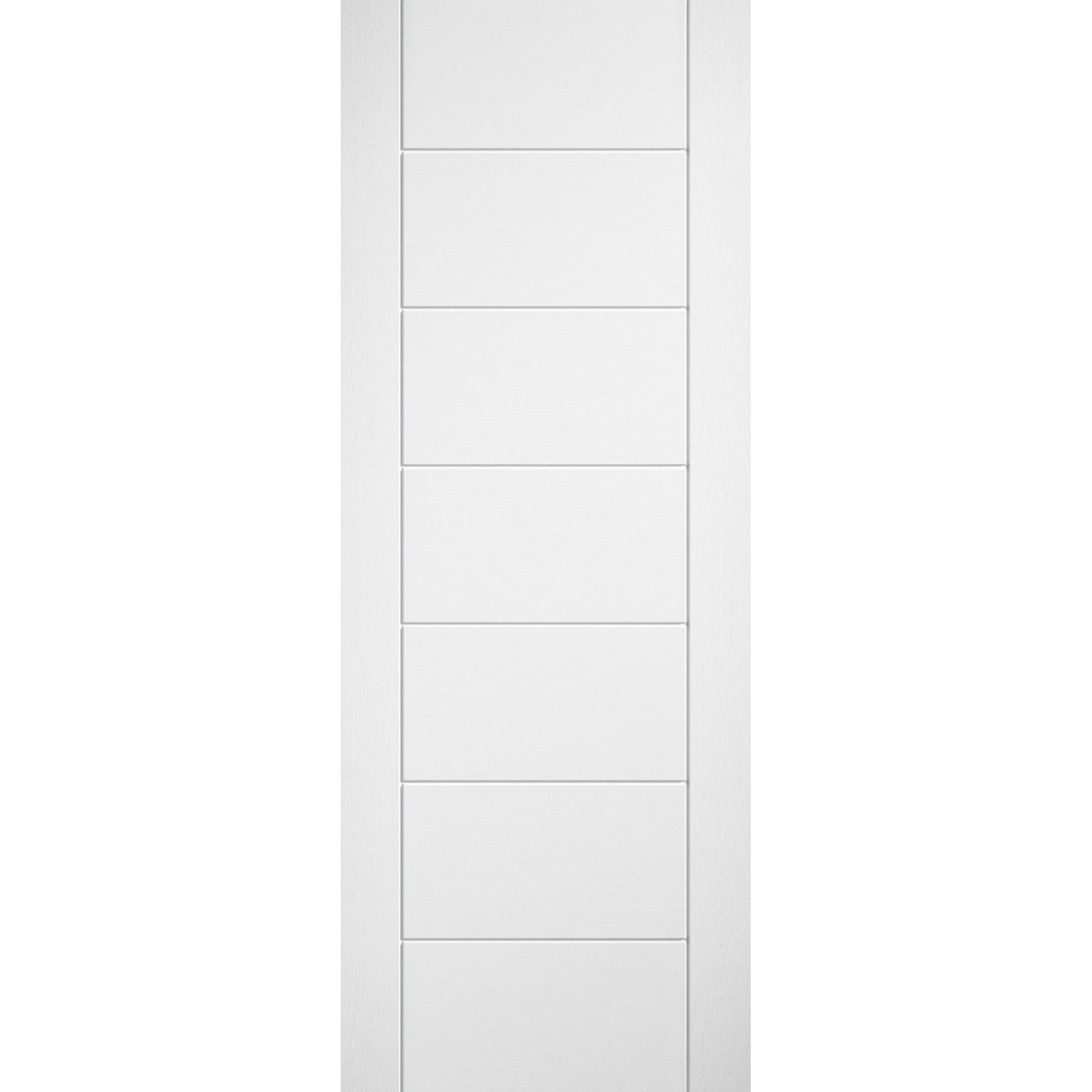 Linear White Prefinished Laminate 7 Panel Internal Door - Main Product Image