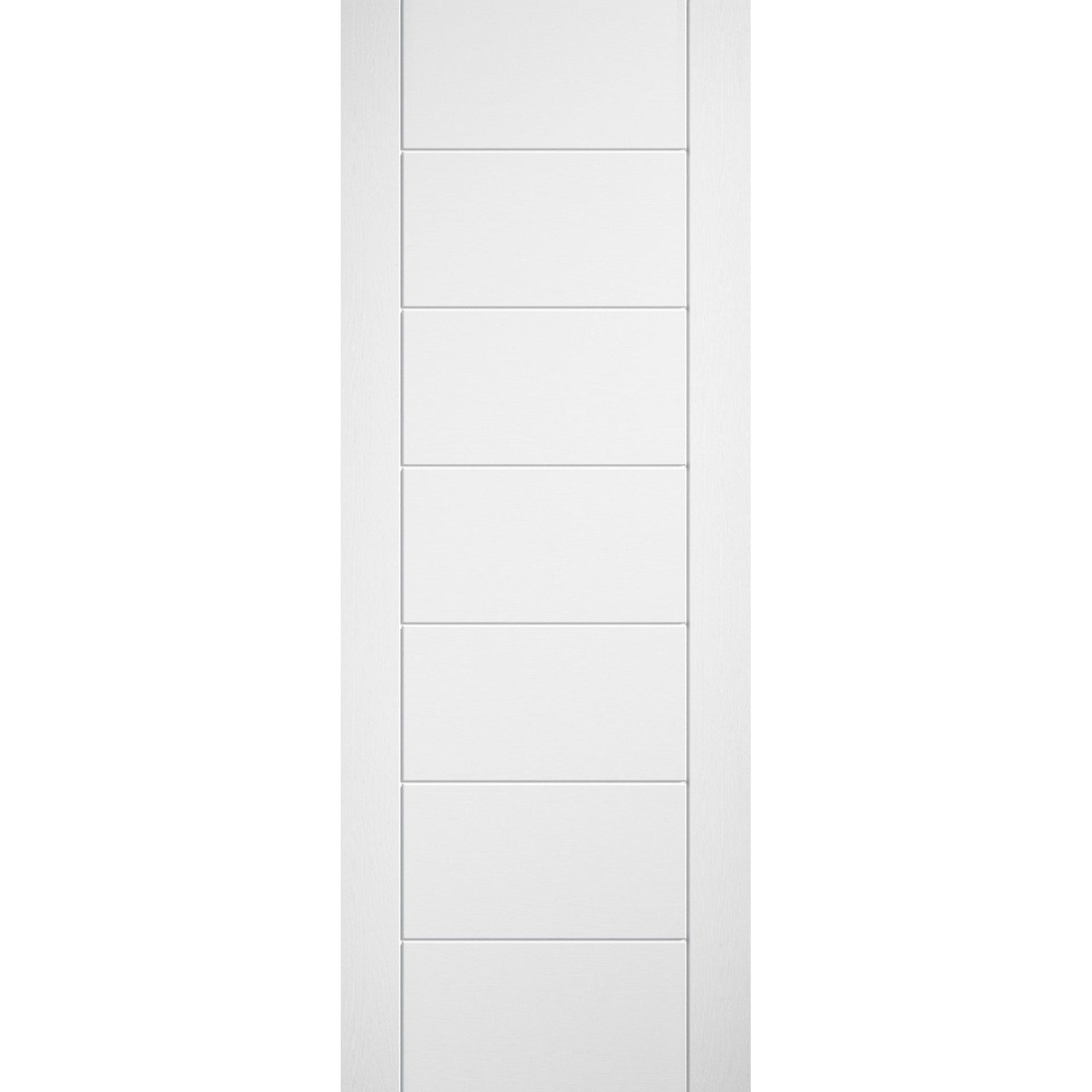 Linear White Prefinished Laminate 7 Panel Internal Door - Main Product Image
