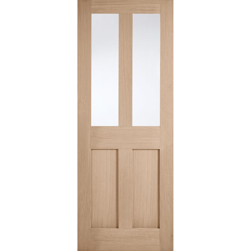 Product London flat four-panel prefinished oak glazed internal door