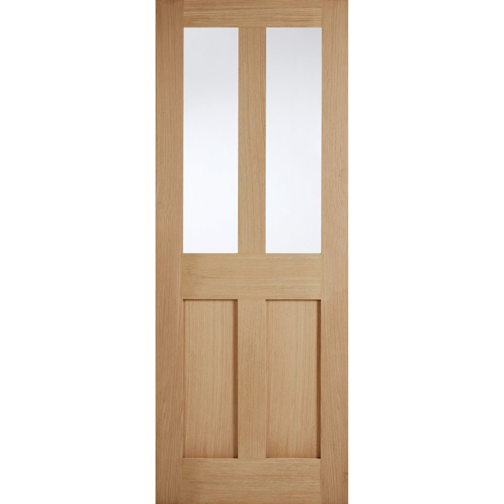 Product London flat four-panel unfinished oak glazed internal door
