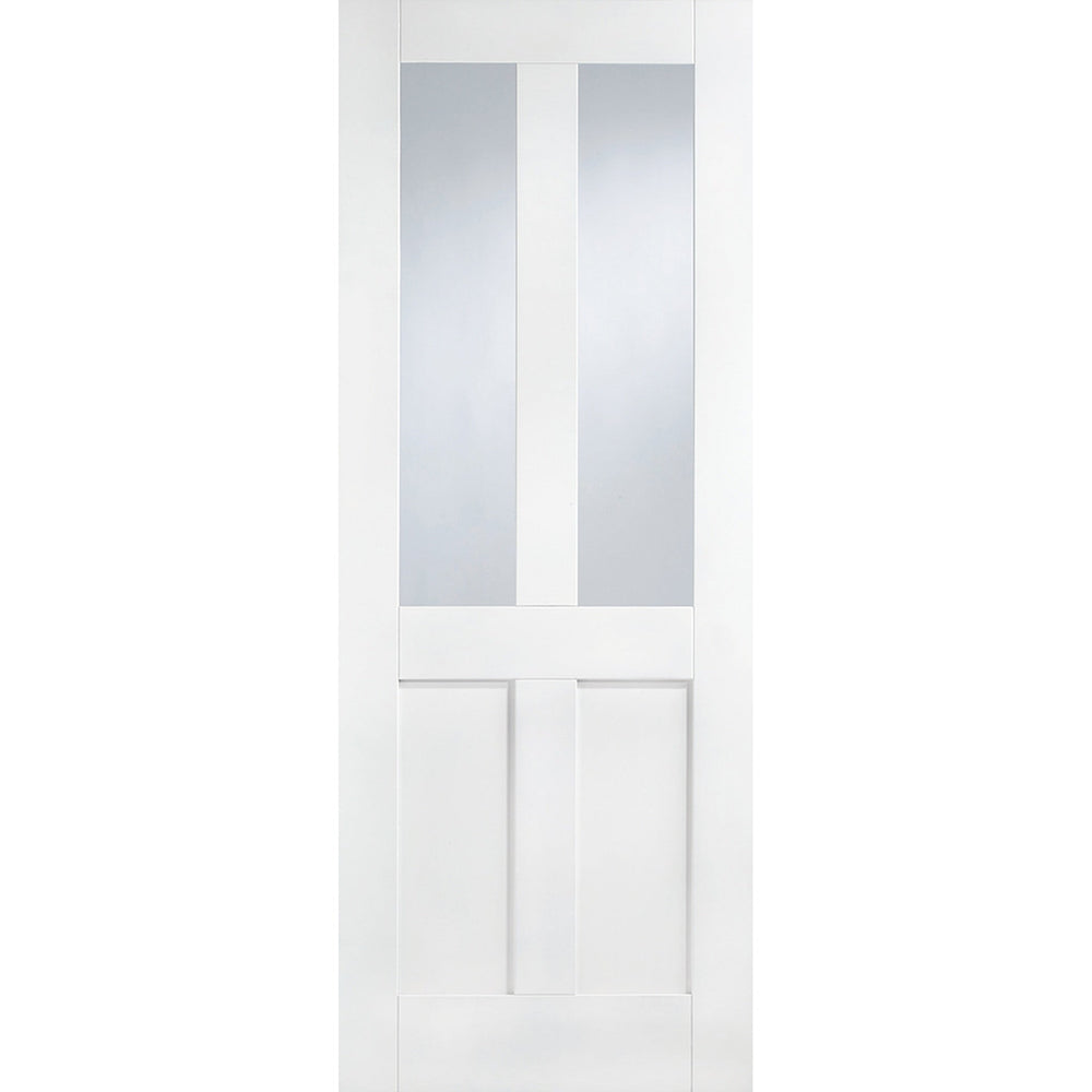 Product London flat four-panel white primed glazed internal door