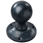 Lulworth round mortice knob pair in black
