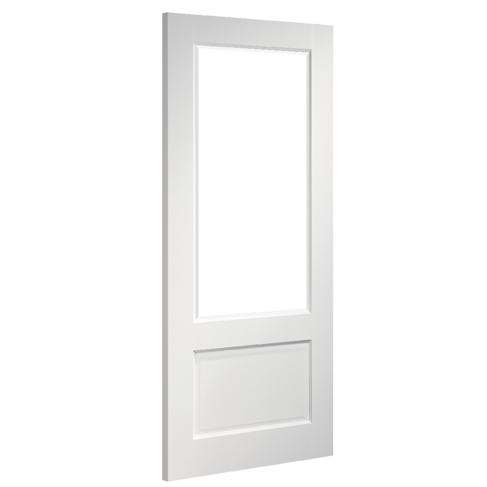 Madison White Primed Glazed Internal Door - Angled Product Image