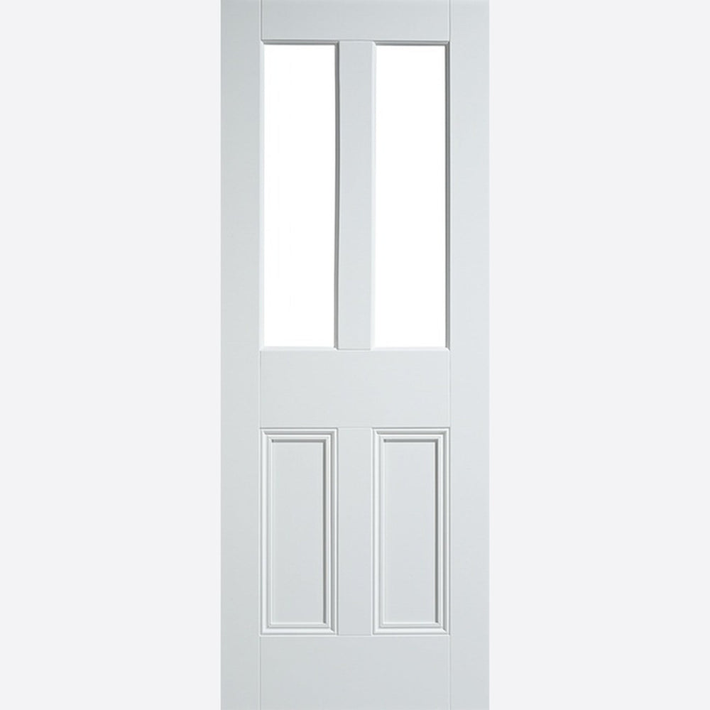 Product Malton white primed four-panel unglazed internal door with two lower panels