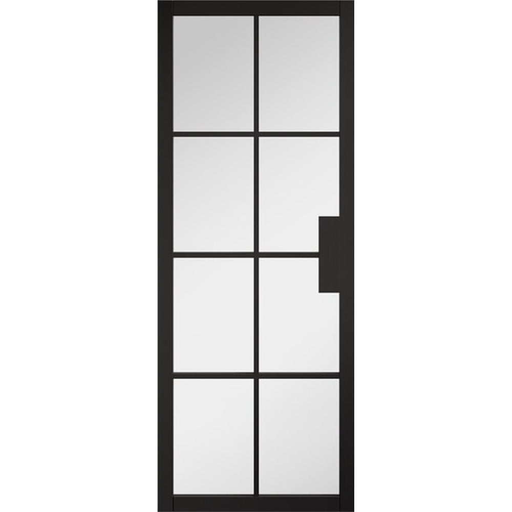 Product Malvern black prefinished clear glazed internal door